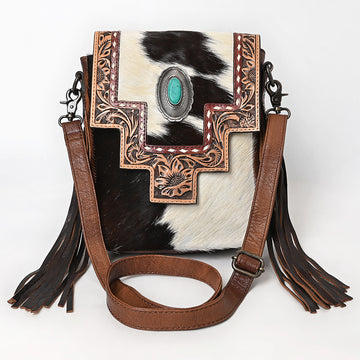 American Darling Cross Body Hand Tooled Hair-On Genuine Leather Western Women Bag Handbag Purse | for Cute